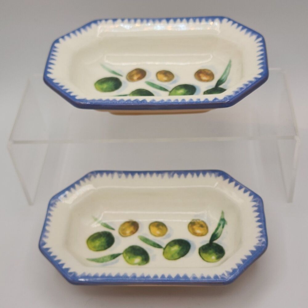 2 VTG Williams Sonoma Sardinia 6.25"  Individual Oval Olive Appetizer Dish